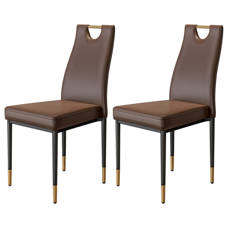 Scandinavian Style Upholstered Armless Dining Chairs Solid Back Side Chair for Home Coffee 2 Piece Set Clearhalo ' kitchen&dining_furn' 'Dining Chairs' 'Dining Tables & Seating' 'dining_chair' 'furn' 'furn_dining_chair' 'Furniture' 'furniture_dining_chair' 'Kitchen & Dining Furniture' 'kitchen' 3755028
