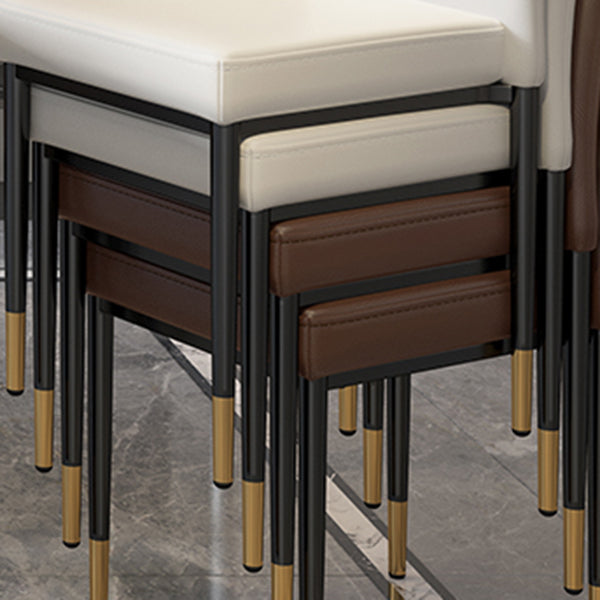 Scandinavian Style Upholstered Armless Dining Chairs Solid Back Side Chair for Home Clearhalo ' kitchen&dining_furn' 'Dining Chairs' 'Dining Tables & Seating' 'dining_chair' 'furn' 'furn_dining_chair' 'Furniture' 'furniture_dining_chair' 'Kitchen & Dining Furniture' 'kitchen' 3755030