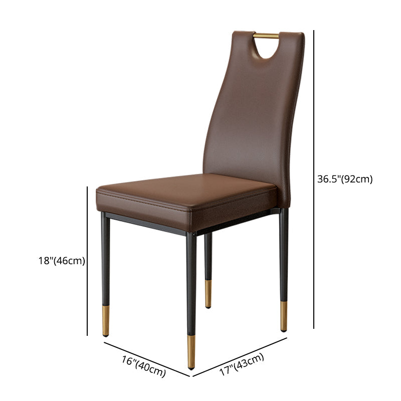 Scandinavian Style Upholstered Armless Dining Chairs Solid Back Side Chair for Home Clearhalo ' kitchen&dining_furn' 'Dining Chairs' 'Dining Tables & Seating' 'dining_chair' 'furn' 'furn_dining_chair' 'Furniture' 'furniture_dining_chair' 'Kitchen & Dining Furniture' 'kitchen' 3755034