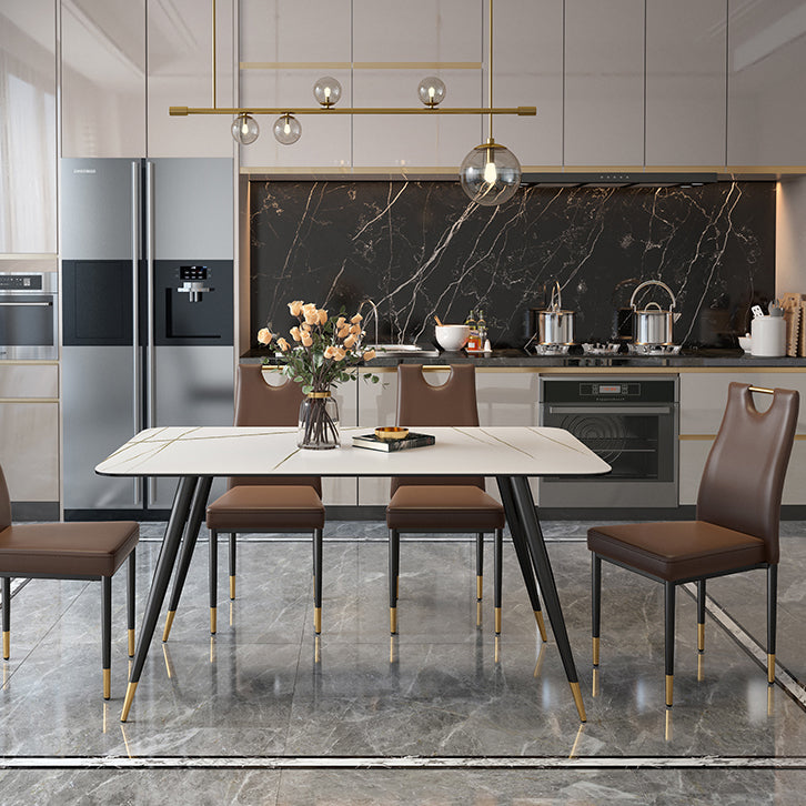 Scandinavian Style Upholstered Armless Dining Chairs Solid Back Side Chair for Home Clearhalo ' kitchen&dining_furn' 'Dining Chairs' 'Dining Tables & Seating' 'dining_chair' 'furn' 'furn_dining_chair' 'Furniture' 'furniture_dining_chair' 'Kitchen & Dining Furniture' 'kitchen' 3755035