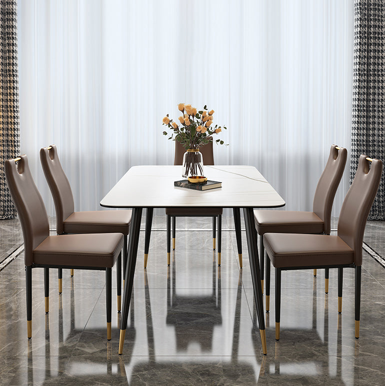 Scandinavian Style Upholstered Armless Dining Chairs Solid Back Side Chair for Home Clearhalo ' kitchen&dining_furn' 'Dining Chairs' 'Dining Tables & Seating' 'dining_chair' 'furn' 'furn_dining_chair' 'Furniture' 'furniture_dining_chair' 'Kitchen & Dining Furniture' 'kitchen' 3755036