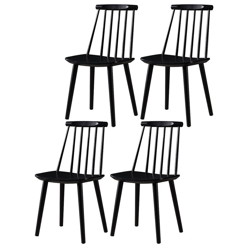Contemporary Style Wooden Dining Room Chair Slat Back Side Chair for Kitchen Black 4 Piece Set Clearhalo ' kitchen&dining_furn' 'Dining Chairs' 'Dining Tables & Seating' 'dining_chair' 'furn' 'furn_dining_chair' 'Furniture' 'furniture_dining_chair' 'Kitchen & Dining Furniture' 'kitchen' 3755040