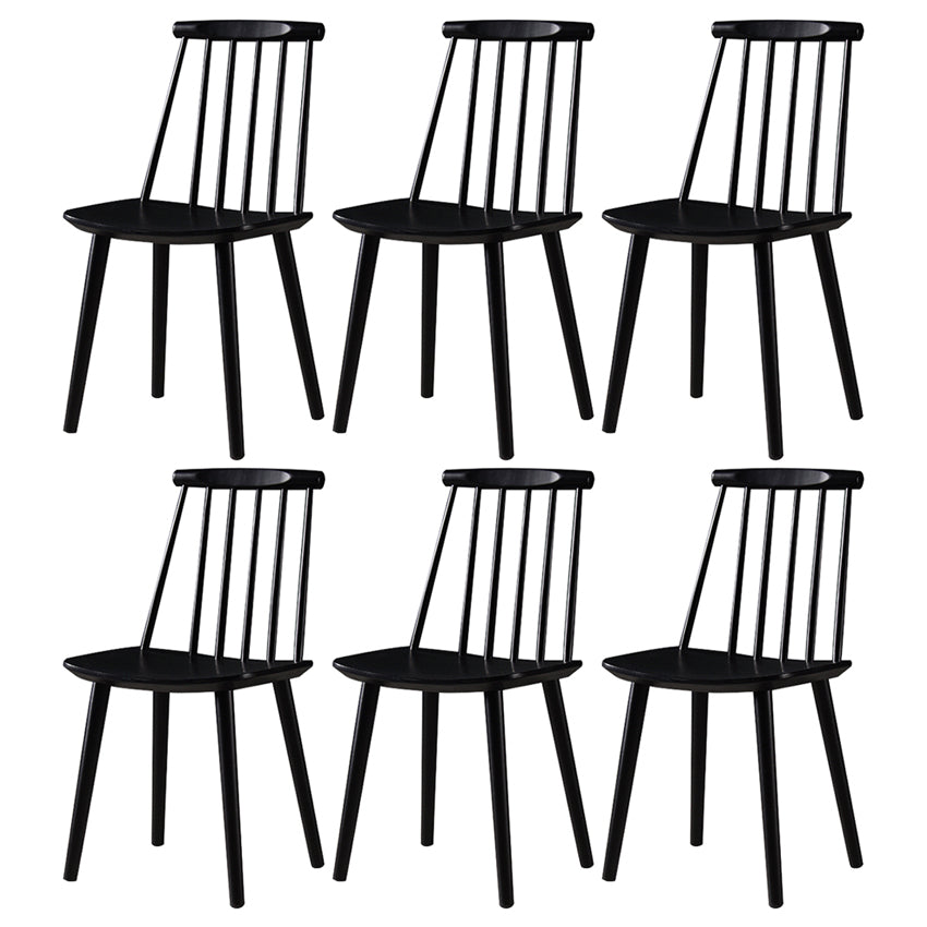 Contemporary Style Wooden Dining Room Chair Slat Back Side Chair for Kitchen Black 6 Piece Set Clearhalo ' kitchen&dining_furn' 'Dining Chairs' 'Dining Tables & Seating' 'dining_chair' 'furn' 'furn_dining_chair' 'Furniture' 'furniture_dining_chair' 'Kitchen & Dining Furniture' 'kitchen' 3755041