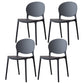 Scandinavian Armless Dining Chairs Stackable Plastic Open Back Side Chair Black 4 Piece Set Clearhalo ' kitchen&dining_furn' 'Dining Chairs' 'Dining Tables & Seating' 'dining_chair' 'furn' 'furn_dining_chair' 'Furniture' 'furniture_dining_chair' 'Kitchen & Dining Furniture' 'kitchen' 3755060