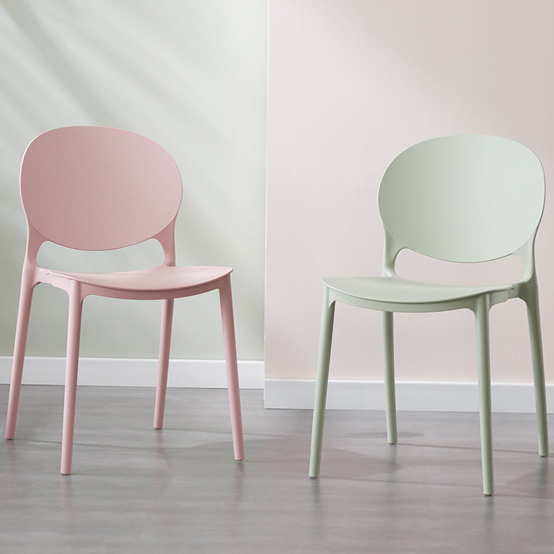 Scandinavian Armless Dining Chairs Stackable Plastic Open Back Side Chair Clearhalo ' kitchen&dining_furn' 'Dining Chairs' 'Dining Tables & Seating' 'dining_chair' 'furn' 'furn_dining_chair' 'Furniture' 'furniture_dining_chair' 'Kitchen & Dining Furniture' 'kitchen' 3755061