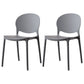 Scandinavian Armless Dining Chairs Stackable Plastic Open Back Side Chair Dark Gray 2 Piece Set Clearhalo ' kitchen&dining_furn' 'Dining Chairs' 'Dining Tables & Seating' 'dining_chair' 'furn' 'furn_dining_chair' 'Furniture' 'furniture_dining_chair' 'Kitchen & Dining Furniture' 'kitchen' 3755069