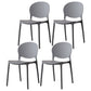 Scandinavian Armless Dining Chairs Stackable Plastic Open Back Side Chair Dark Gray 4 Piece Set Clearhalo ' kitchen&dining_furn' 'Dining Chairs' 'Dining Tables & Seating' 'dining_chair' 'furn' 'furn_dining_chair' 'Furniture' 'furniture_dining_chair' 'Kitchen & Dining Furniture' 'kitchen' 3755071