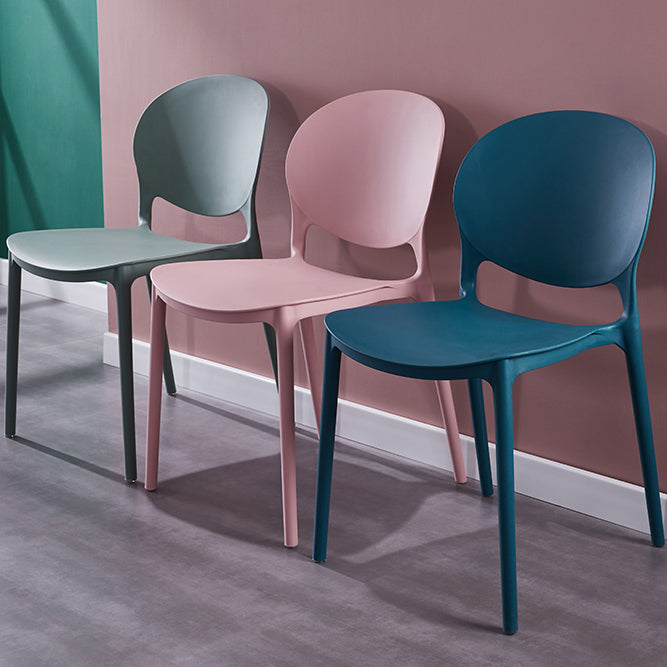 Scandinavian Armless Dining Chairs Stackable Plastic Open Back Side Chair Clearhalo ' kitchen&dining_furn' 'Dining Chairs' 'Dining Tables & Seating' 'dining_chair' 'furn' 'furn_dining_chair' 'Furniture' 'furniture_dining_chair' 'Kitchen & Dining Furniture' 'kitchen' 3755072