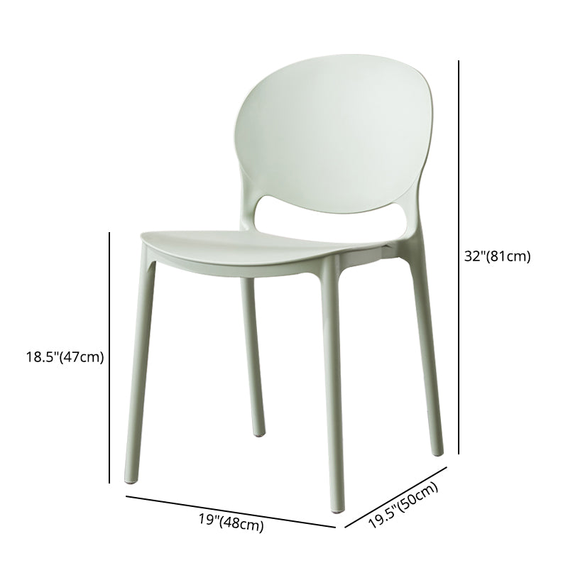 Scandinavian Armless Dining Chairs Stackable Plastic Open Back Side Chair Clearhalo ' kitchen&dining_furn' 'Dining Chairs' 'Dining Tables & Seating' 'dining_chair' 'furn' 'furn_dining_chair' 'Furniture' 'furniture_dining_chair' 'Kitchen & Dining Furniture' 'kitchen' 3755073