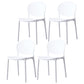 Scandinavian Armless Dining Chairs Stackable Plastic Open Back Side Chair White 4 Piece Set Clearhalo ' kitchen&dining_furn' 'Dining Chairs' 'Dining Tables & Seating' 'dining_chair' 'furn' 'furn_dining_chair' 'Furniture' 'furniture_dining_chair' 'Kitchen & Dining Furniture' 'kitchen' 3755079