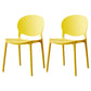 Scandinavian Armless Dining Chairs Stackable Plastic Open Back Side Chair Yellow 2 Piece Set Clearhalo ' kitchen&dining_furn' 'Dining Chairs' 'Dining Tables & Seating' 'dining_chair' 'furn' 'furn_dining_chair' 'Furniture' 'furniture_dining_chair' 'Kitchen & Dining Furniture' 'kitchen' 3755081