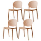 Scandinavian Armless Dining Chairs Stackable Plastic Open Back Side Chair Brown 4 Piece Set Clearhalo ' kitchen&dining_furn' 'Dining Chairs' 'Dining Tables & Seating' 'dining_chair' 'furn' 'furn_dining_chair' 'Furniture' 'furniture_dining_chair' 'Kitchen & Dining Furniture' 'kitchen' 3755088