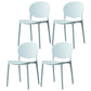 Scandinavian Armless Dining Chairs Stackable Plastic Open Back Side Chair Sky Blue 4 Piece Set Clearhalo ' kitchen&dining_furn' 'Dining Chairs' 'Dining Tables & Seating' 'dining_chair' 'furn' 'furn_dining_chair' 'Furniture' 'furniture_dining_chair' 'Kitchen & Dining Furniture' 'kitchen' 3755091