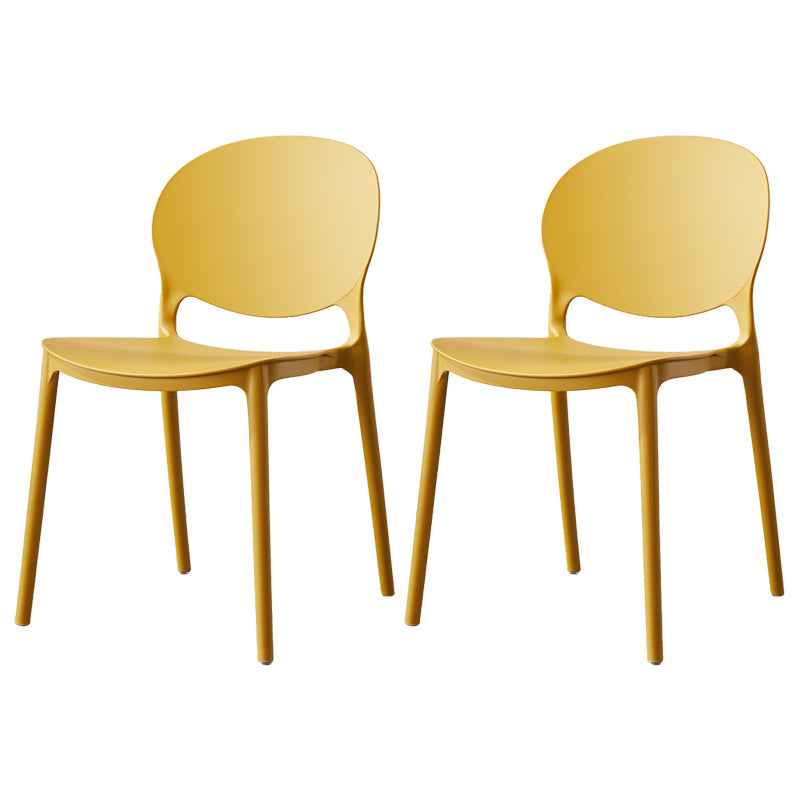 Scandinavian Armless Dining Chairs Stackable Plastic Open Back Side Chair Ginger 2 Piece Set Clearhalo ' kitchen&dining_furn' 'Dining Chairs' 'Dining Tables & Seating' 'dining_chair' 'furn' 'furn_dining_chair' 'Furniture' 'furniture_dining_chair' 'Kitchen & Dining Furniture' 'kitchen' 3755102