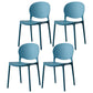 Scandinavian Armless Dining Chairs Stackable Plastic Open Back Side Chair Peacock Blue 4 Piece Set Clearhalo ' kitchen&dining_furn' 'Dining Chairs' 'Dining Tables & Seating' 'dining_chair' 'furn' 'furn_dining_chair' 'Furniture' 'furniture_dining_chair' 'Kitchen & Dining Furniture' 'kitchen' 3755112