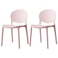 Scandinavian Armless Dining Chairs Stackable Plastic Open Back Side Chair Pearl Pink 2 Piece Set Clearhalo ' kitchen&dining_furn' 'Dining Chairs' 'Dining Tables & Seating' 'dining_chair' 'furn' 'furn_dining_chair' 'Furniture' 'furniture_dining_chair' 'Kitchen & Dining Furniture' 'kitchen' 3755114
