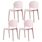 Scandinavian Armless Dining Chairs Stackable Plastic Open Back Side Chair Pearl Pink 4 Piece Set Clearhalo ' kitchen&dining_furn' 'Dining Chairs' 'Dining Tables & Seating' 'dining_chair' 'furn' 'furn_dining_chair' 'Furniture' 'furniture_dining_chair' 'Kitchen & Dining Furniture' 'kitchen' 3755115