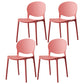 Scandinavian Armless Dining Chairs Stackable Plastic Open Back Side Chair Watermelon Red 4 Piece Set Clearhalo ' kitchen&dining_furn' 'Dining Chairs' 'Dining Tables & Seating' 'dining_chair' 'furn' 'furn_dining_chair' 'Furniture' 'furniture_dining_chair' 'Kitchen & Dining Furniture' 'kitchen' 3755118