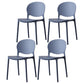 Scandinavian Armless Dining Chairs Stackable Plastic Open Back Side Chair Gray Blue 4 Piece Set Clearhalo ' kitchen&dining_furn' 'Dining Chairs' 'Dining Tables & Seating' 'dining_chair' 'furn' 'furn_dining_chair' 'Furniture' 'furniture_dining_chair' 'Kitchen & Dining Furniture' 'kitchen' 3755127
