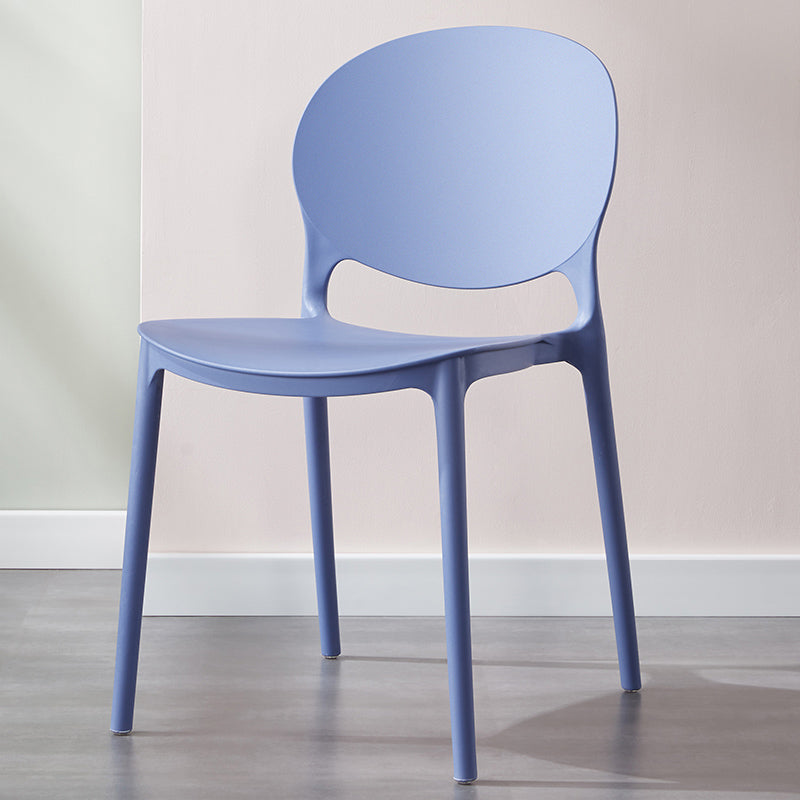 Scandinavian Armless Dining Chairs Stackable Plastic Open Back Side Chair Orchid 1 Piece Clearhalo ' kitchen&dining_furn' 'Dining Chairs' 'Dining Tables & Seating' 'dining_chair' 'furn' 'furn_dining_chair' 'Furniture' 'furniture_dining_chair' 'Kitchen & Dining Furniture' 'kitchen' 3755131