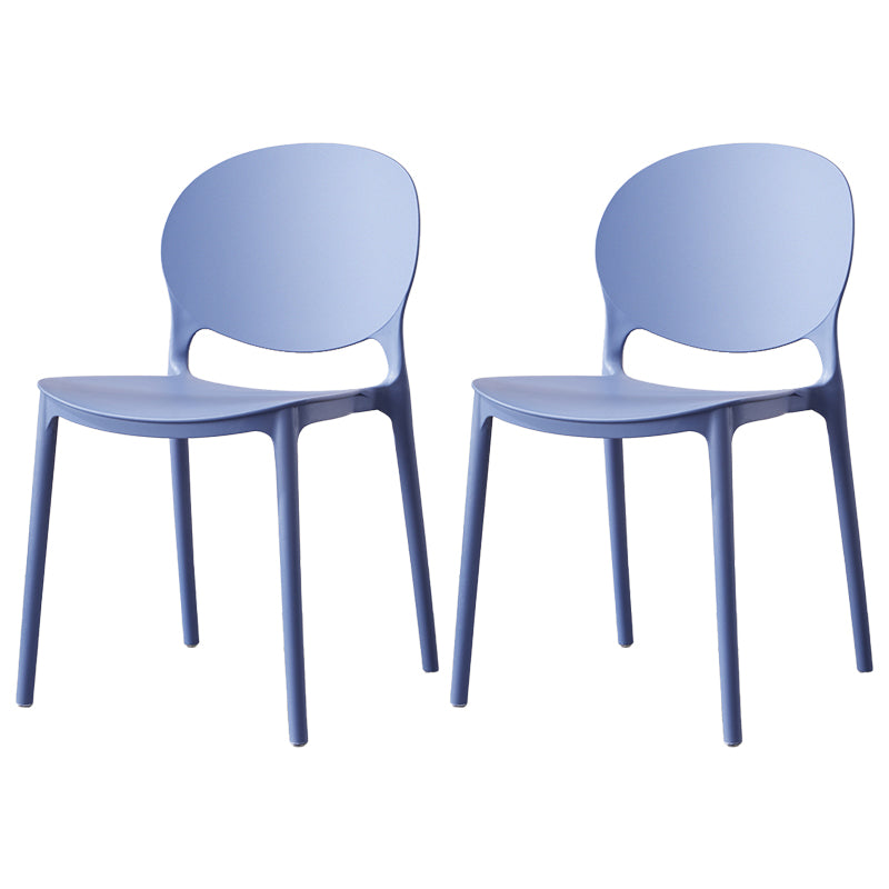 Scandinavian Armless Dining Chairs Stackable Plastic Open Back Side Chair Orchid 2 Piece Set Clearhalo ' kitchen&dining_furn' 'Dining Chairs' 'Dining Tables & Seating' 'dining_chair' 'furn' 'furn_dining_chair' 'Furniture' 'furniture_dining_chair' 'Kitchen & Dining Furniture' 'kitchen' 3755132