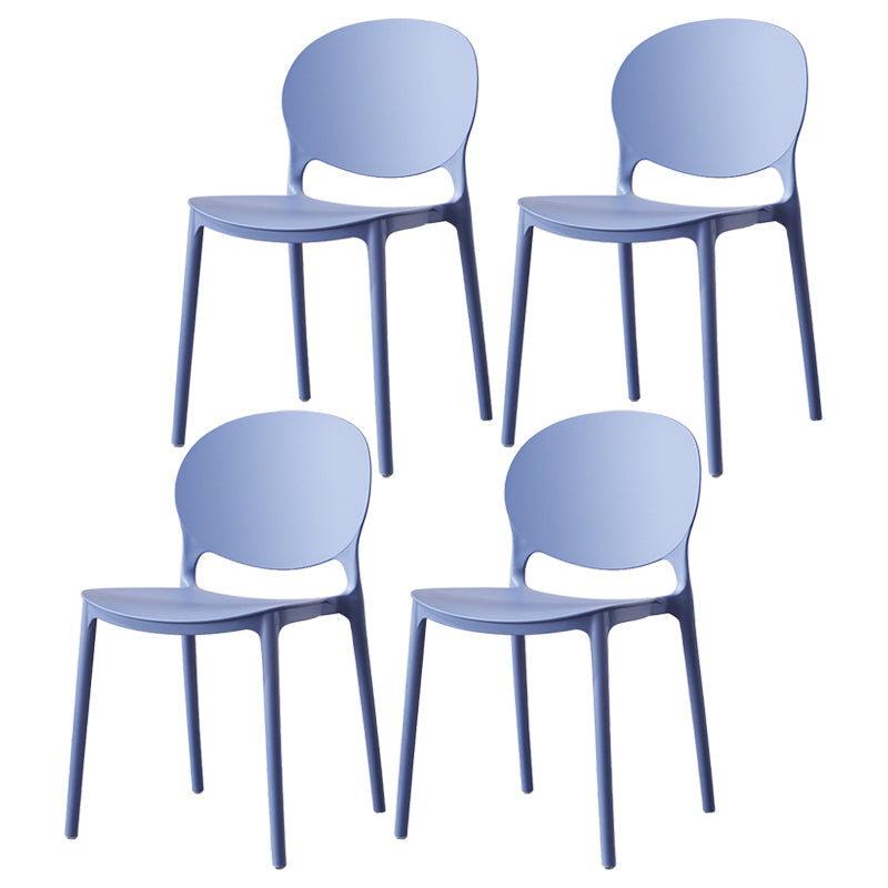 Scandinavian Armless Dining Chairs Stackable Plastic Open Back Side Chair Orchid 4 Piece Set Clearhalo ' kitchen&dining_furn' 'Dining Chairs' 'Dining Tables & Seating' 'dining_chair' 'furn' 'furn_dining_chair' 'Furniture' 'furniture_dining_chair' 'Kitchen & Dining Furniture' 'kitchen' 3755133