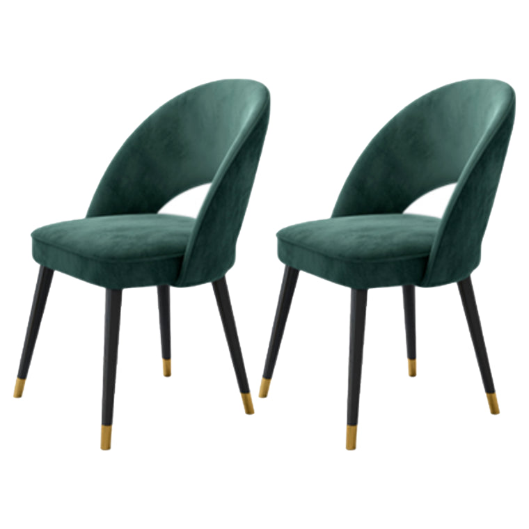 Modern Metal Dining Room Chairs Armless Open Back Dining Side Chair for Home Use Blackish Green 2 Piece Set Clearhalo ' kitchen&dining_furn' 'Dining Chairs' 'Dining Tables & Seating' 'dining_chair' 'furn' 'furn_dining_chair' 'Furniture' 'furniture_dining_chair' 'Kitchen & Dining Furniture' 'kitchen' 3755140
