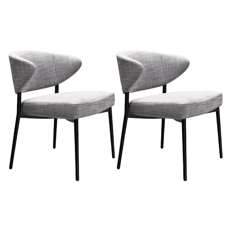 Modern Style Open Back Dining Side Chair Upholstered Side Armless Chairs Light Gray 2 Piece Set Clearhalo ' kitchen&dining_furn' 'Dining Chairs' 'Dining Tables & Seating' 'dining_chair' 'furn' 'furn_dining_chair' 'Furniture' 'furniture_dining_chair' 'Kitchen & Dining Furniture' 'kitchen' 3755148