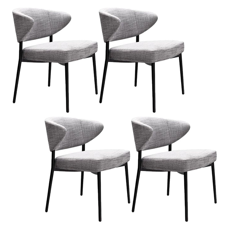Modern Style Open Back Dining Side Chair Upholstered Side Armless Chairs Light Gray 4 Piece Set Clearhalo ' kitchen&dining_furn' 'Dining Chairs' 'Dining Tables & Seating' 'dining_chair' 'furn' 'furn_dining_chair' 'Furniture' 'furniture_dining_chair' 'Kitchen & Dining Furniture' 'kitchen' 3755149