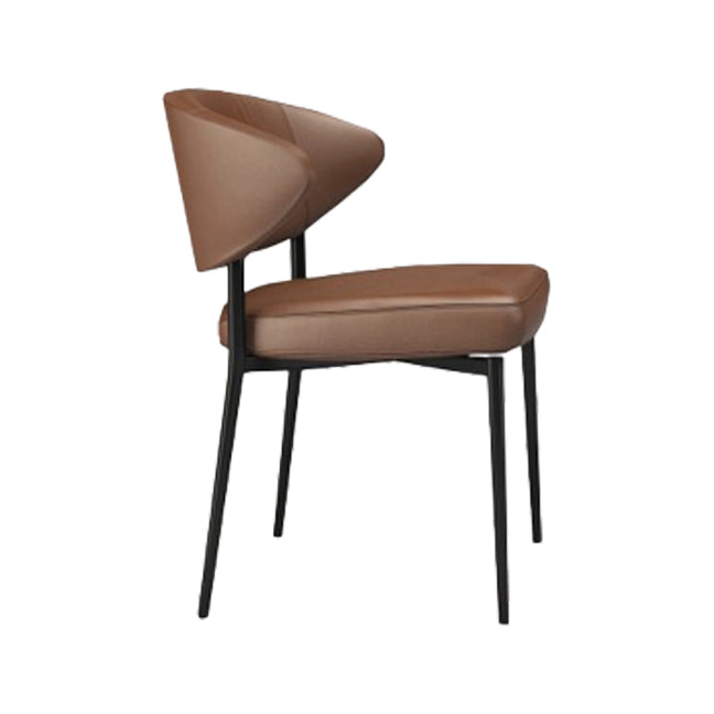 Modern Style Open Back Dining Side Chair Upholstered Side Armless Chairs Coffee 1 Piece Clearhalo ' kitchen&dining_furn' 'Dining Chairs' 'Dining Tables & Seating' 'dining_chair' 'furn' 'furn_dining_chair' 'Furniture' 'furniture_dining_chair' 'Kitchen & Dining Furniture' 'kitchen' 3755151