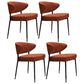 Modern Style Open Back Dining Side Chair Upholstered Side Armless Chairs Orange 4 Piece Set Clearhalo ' kitchen&dining_furn' 'Dining Chairs' 'Dining Tables & Seating' 'dining_chair' 'furn' 'furn_dining_chair' 'Furniture' 'furniture_dining_chair' 'Kitchen & Dining Furniture' 'kitchen' 3755153