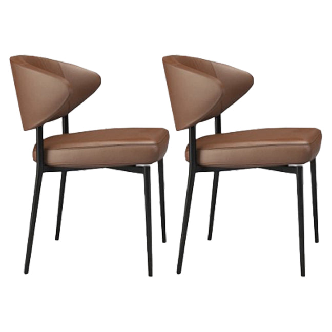 Modern Style Open Back Dining Side Chair Upholstered Side Armless Chairs Coffee 2 Piece Set Clearhalo ' kitchen&dining_furn' 'Dining Chairs' 'Dining Tables & Seating' 'dining_chair' 'furn' 'furn_dining_chair' 'Furniture' 'furniture_dining_chair' 'Kitchen & Dining Furniture' 'kitchen' 3755155