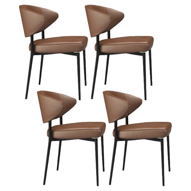 Modern Style Open Back Dining Side Chair Upholstered Side Armless Chairs Coffee 4 Piece Set Clearhalo ' kitchen&dining_furn' 'Dining Chairs' 'Dining Tables & Seating' 'dining_chair' 'furn' 'furn_dining_chair' 'Furniture' 'furniture_dining_chair' 'Kitchen & Dining Furniture' 'kitchen' 3755157