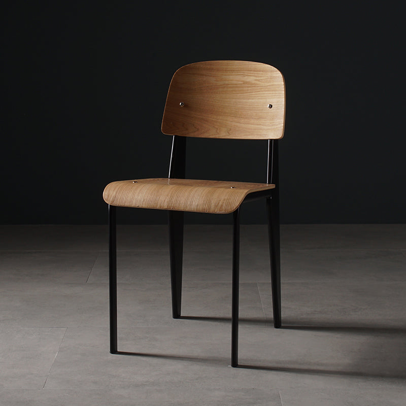 Contemporary Style Dining Room Chairs Metal Armless Chair with Wooden Legs Black 1 Piece Clearhalo ' kitchen&dining_furn' 'Dining Chairs' 'Dining Tables & Seating' 'dining_chair' 'Furniture' 'furniture_dining_chair' 'Kitchen & Dining Furniture' 'kitchen' 3755160