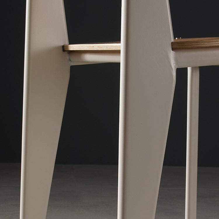 Contemporary Style Dining Room Chairs Metal Armless Chair with Wooden Legs Clearhalo ' kitchen&dining_furn' 'Dining Chairs' 'Dining Tables & Seating' 'dining_chair' 'Furniture' 'furniture_dining_chair' 'Kitchen & Dining Furniture' 'kitchen' 3755171