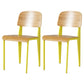 Contemporary Style Dining Room Chairs Metal Armless Chair with Wooden Legs Yellow Set of 2 Clearhalo ' kitchen&dining_furn' 'Dining Chairs' 'Dining Tables & Seating' 'dining_chair' 'Furniture' 'furniture_dining_chair' 'Kitchen & Dining Furniture' 'kitchen' 3755179