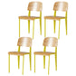 Contemporary Style Dining Room Chairs Metal Armless Chair with Wooden Legs Yellow Set of 4 Clearhalo ' kitchen&dining_furn' 'Dining Chairs' 'Dining Tables & Seating' 'dining_chair' 'Furniture' 'furniture_dining_chair' 'Kitchen & Dining Furniture' 'kitchen' 3755182