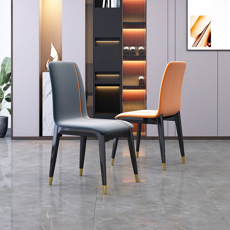 Industrial Rubberwood Solid Back Chair Matte Finish Upholstered Dining Chair with Black Legs Clearhalo ' kitchen&dining_furn' 'Dining Chairs' 'Dining Tables & Seating' 'dining_chair' 'furn' 'furn_dining_chair' 'Furniture' 'furniture_dining_chair' 'Kitchen & Dining Furniture' 'kitchen' 3755216