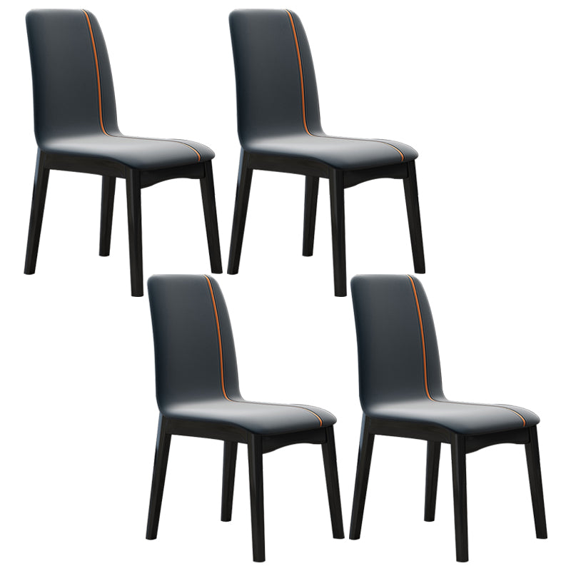 Industrial Rubberwood Solid Back Chair Matte Finish Upholstered Dining Chair with Black Legs Dark Gray 4 Piece Set Black Clearhalo ' kitchen&dining_furn' 'Dining Chairs' 'Dining Tables & Seating' 'dining_chair' 'furn' 'furn_dining_chair' 'Furniture' 'furniture_dining_chair' 'Kitchen & Dining Furniture' 'kitchen' 3755218