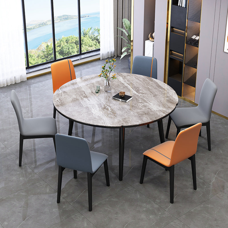 Industrial Rubberwood Solid Back Chair Matte Finish Upholstered Dining Chair with Black Legs Clearhalo ' kitchen&dining_furn' 'Dining Chairs' 'Dining Tables & Seating' 'dining_chair' 'furn' 'furn_dining_chair' 'Furniture' 'furniture_dining_chair' 'Kitchen & Dining Furniture' 'kitchen' 3755219