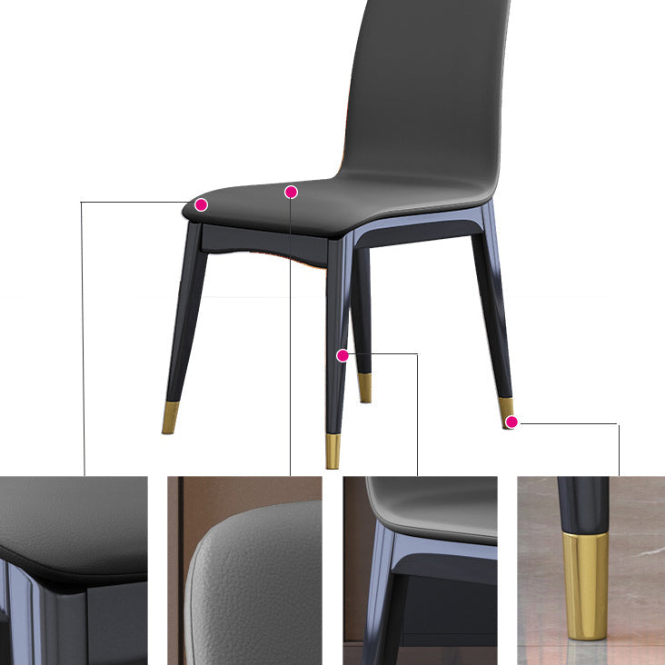 Industrial Rubberwood Solid Back Chair Matte Finish Upholstered Dining Chair with Black Legs Clearhalo ' kitchen&dining_furn' 'Dining Chairs' 'Dining Tables & Seating' 'dining_chair' 'furn' 'furn_dining_chair' 'Furniture' 'furniture_dining_chair' 'Kitchen & Dining Furniture' 'kitchen' 3755222