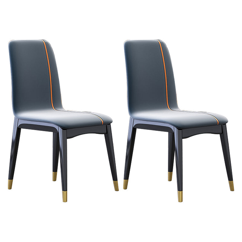 Industrial Rubberwood Solid Back Chair Matte Finish Upholstered Dining Chair with Black Legs Dark Gray 2 Piece Set Black Gold Clearhalo ' kitchen&dining_furn' 'Dining Chairs' 'Dining Tables & Seating' 'dining_chair' 'furn' 'furn_dining_chair' 'Furniture' 'furniture_dining_chair' 'Kitchen & Dining Furniture' 'kitchen' 3755223