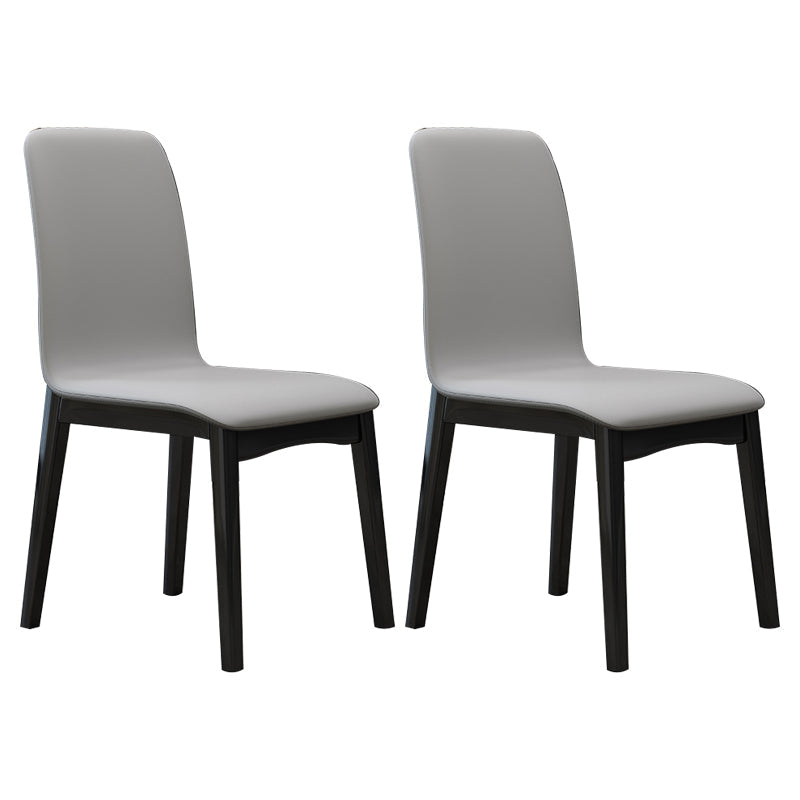 Industrial Rubberwood Solid Back Chair Matte Finish Upholstered Dining Chair with Black Legs Light Gray 2 Piece Set Black Clearhalo ' kitchen&dining_furn' 'Dining Chairs' 'Dining Tables & Seating' 'dining_chair' 'furn' 'furn_dining_chair' 'Furniture' 'furniture_dining_chair' 'Kitchen & Dining Furniture' 'kitchen' 3755228