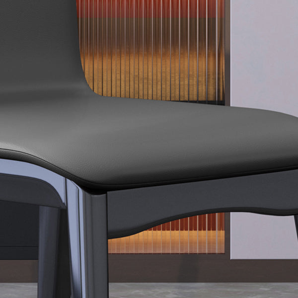 Industrial Rubberwood Solid Back Chair Matte Finish Upholstered Dining Chair with Black Legs Clearhalo ' kitchen&dining_furn' 'Dining Chairs' 'Dining Tables & Seating' 'dining_chair' 'furn' 'furn_dining_chair' 'Furniture' 'furniture_dining_chair' 'Kitchen & Dining Furniture' 'kitchen' 3755229