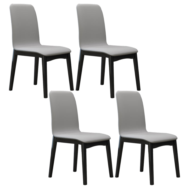 Industrial Rubberwood Solid Back Chair Matte Finish Upholstered Dining Chair with Black Legs Light Gray 4 Piece Set Black Clearhalo ' kitchen&dining_furn' 'Dining Chairs' 'Dining Tables & Seating' 'dining_chair' 'furn' 'furn_dining_chair' 'Furniture' 'furniture_dining_chair' 'Kitchen & Dining Furniture' 'kitchen' 3755230