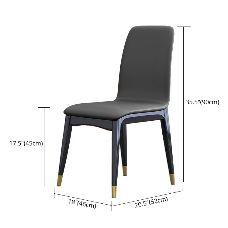 Industrial Rubberwood Solid Back Chair Matte Finish Upholstered Dining Chair with Black Legs Clearhalo ' kitchen&dining_furn' 'Dining Chairs' 'Dining Tables & Seating' 'dining_chair' 'furn' 'furn_dining_chair' 'Furniture' 'furniture_dining_chair' 'Kitchen & Dining Furniture' 'kitchen' 3755235