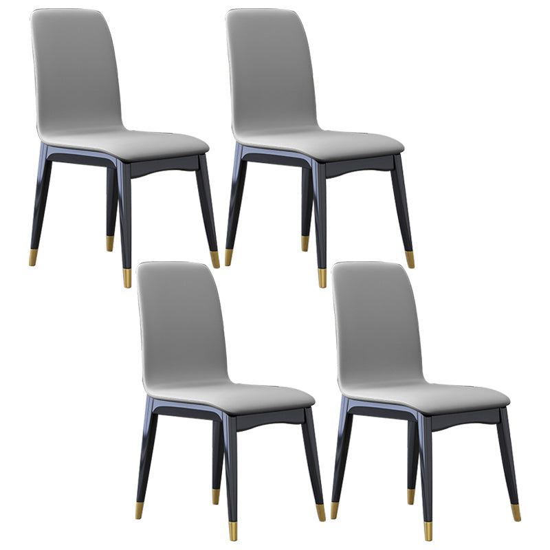 Industrial Rubberwood Solid Back Chair Matte Finish Upholstered Dining Chair with Black Legs Light Gray 4 Piece Set Black Gold Clearhalo ' kitchen&dining_furn' 'Dining Chairs' 'Dining Tables & Seating' 'dining_chair' 'furn' 'furn_dining_chair' 'Furniture' 'furniture_dining_chair' 'Kitchen & Dining Furniture' 'kitchen' 3755236
