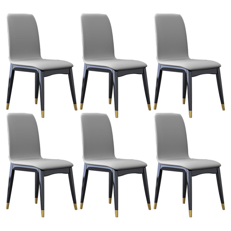 Industrial Rubberwood Solid Back Chair Matte Finish Upholstered Dining Chair with Black Legs Light Gray 6 Piece Set Black Gold Clearhalo ' kitchen&dining_furn' 'Dining Chairs' 'Dining Tables & Seating' 'dining_chair' 'furn' 'furn_dining_chair' 'Furniture' 'furniture_dining_chair' 'Kitchen & Dining Furniture' 'kitchen' 3755238