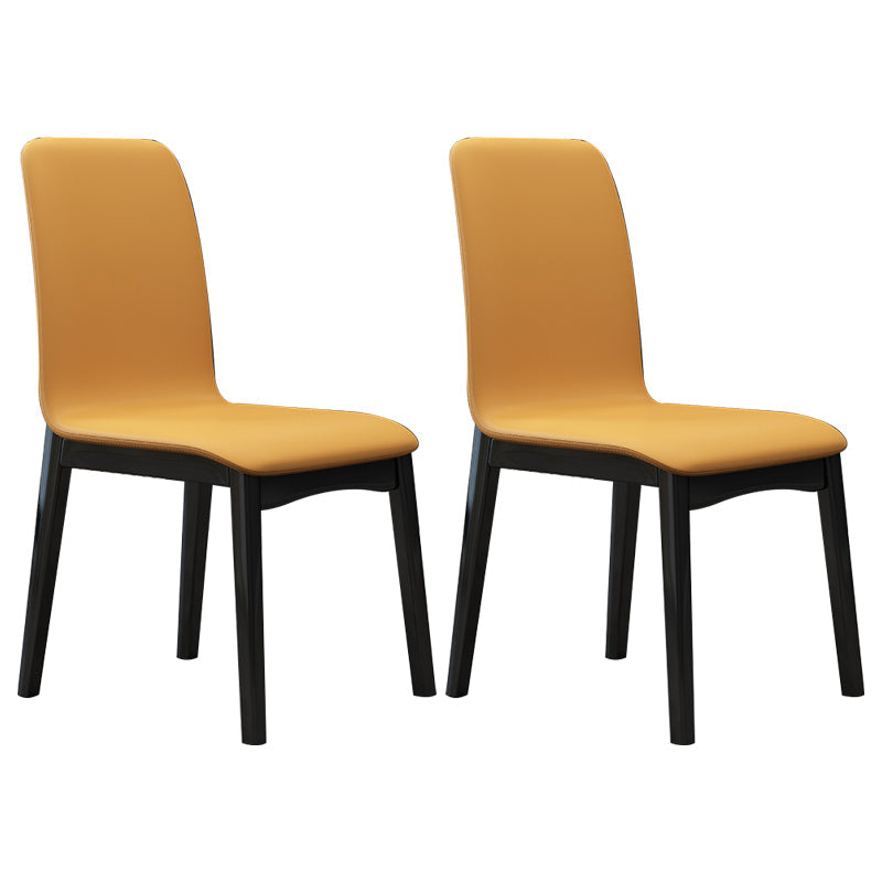 Industrial Rubberwood Solid Back Chair Matte Finish Upholstered Dining Chair with Black Legs Yellow 2 Piece Set Black Clearhalo ' kitchen&dining_furn' 'Dining Chairs' 'Dining Tables & Seating' 'dining_chair' 'furn' 'furn_dining_chair' 'Furniture' 'furniture_dining_chair' 'Kitchen & Dining Furniture' 'kitchen' 3755239