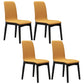 Industrial Rubberwood Solid Back Chair Matte Finish Upholstered Dining Chair with Black Legs Yellow 4 Piece Set Black Clearhalo ' kitchen&dining_furn' 'Dining Chairs' 'Dining Tables & Seating' 'dining_chair' 'furn' 'furn_dining_chair' 'Furniture' 'furniture_dining_chair' 'Kitchen & Dining Furniture' 'kitchen' 3755240